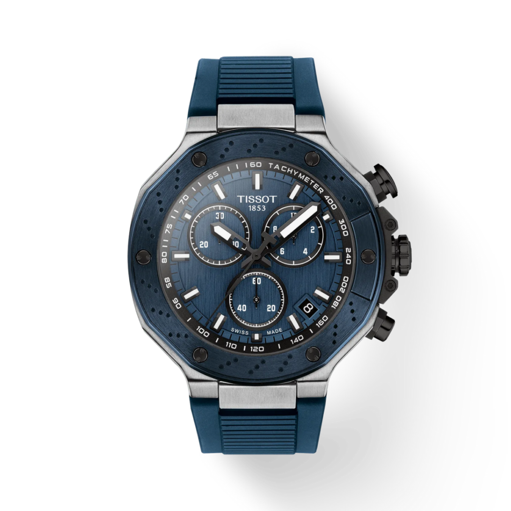 Tissot T-Race 45 mm Blue Dial Black Accents Quartz Chronograph T1414172704100